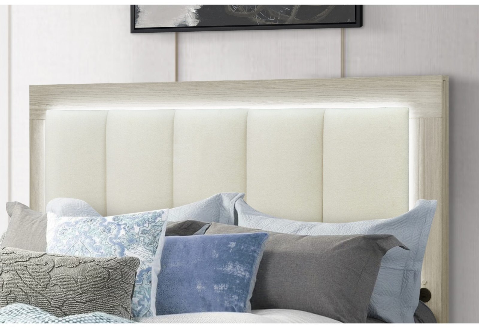 EMMA NATURAL/WHITE QUEEN BED GROUP