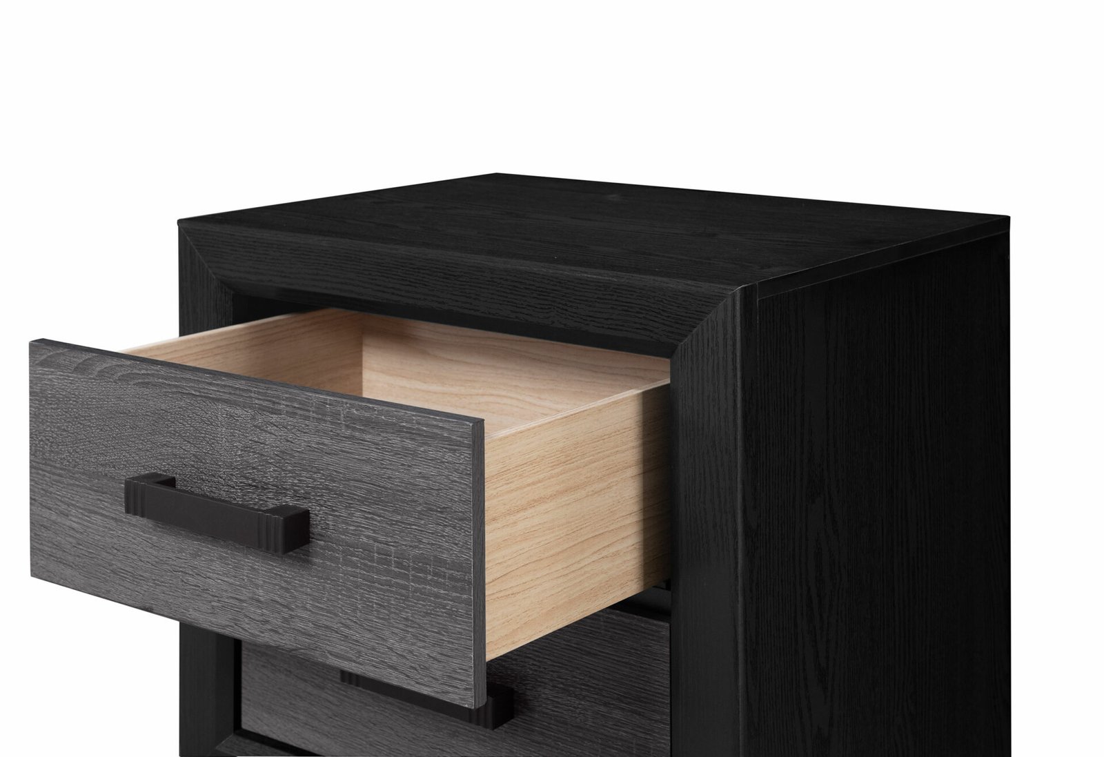 LISBON GREY AND BLACK NIGHTSTAND