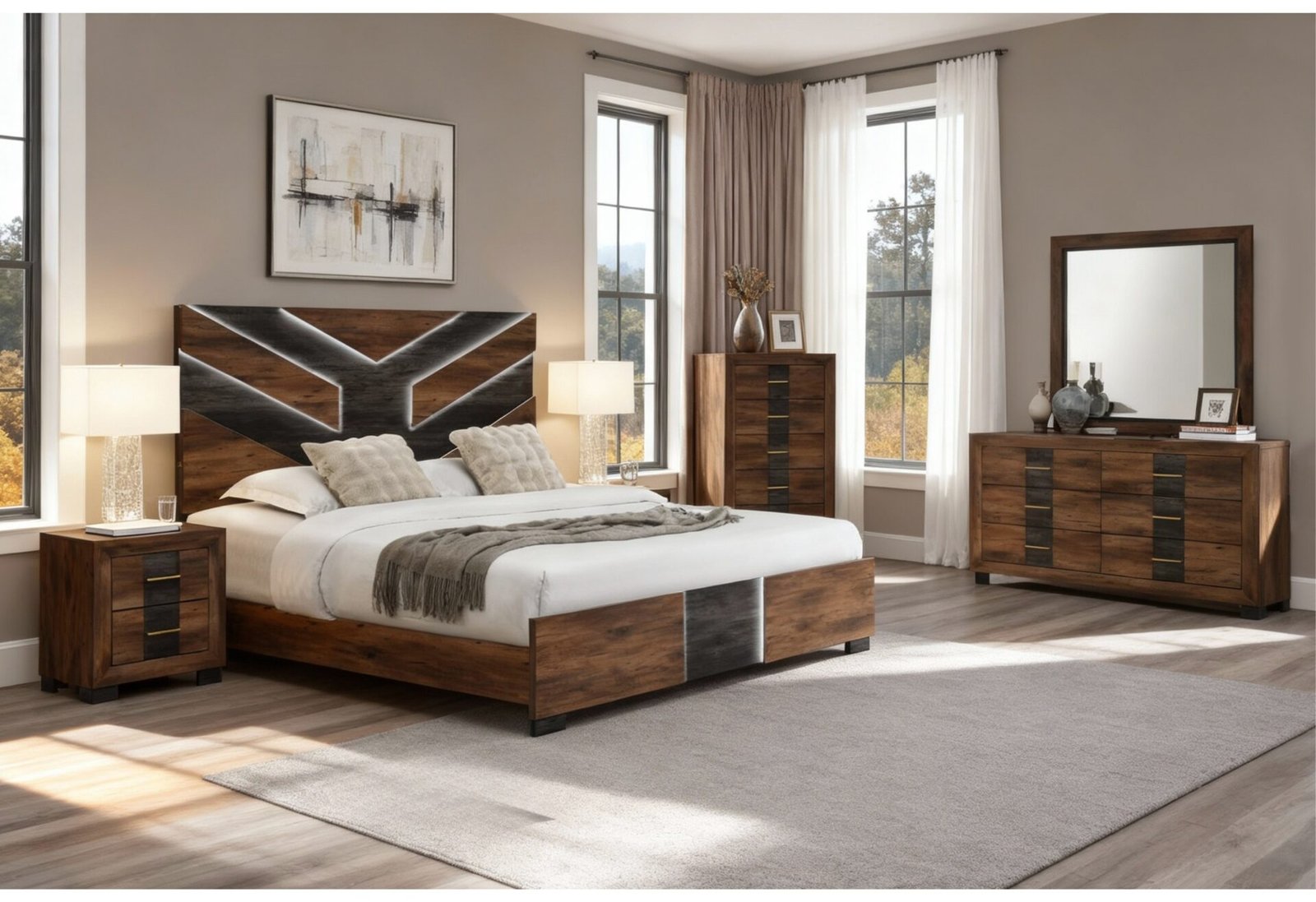 OPTIMUS BROWN/BLACK FULL BED GROUP