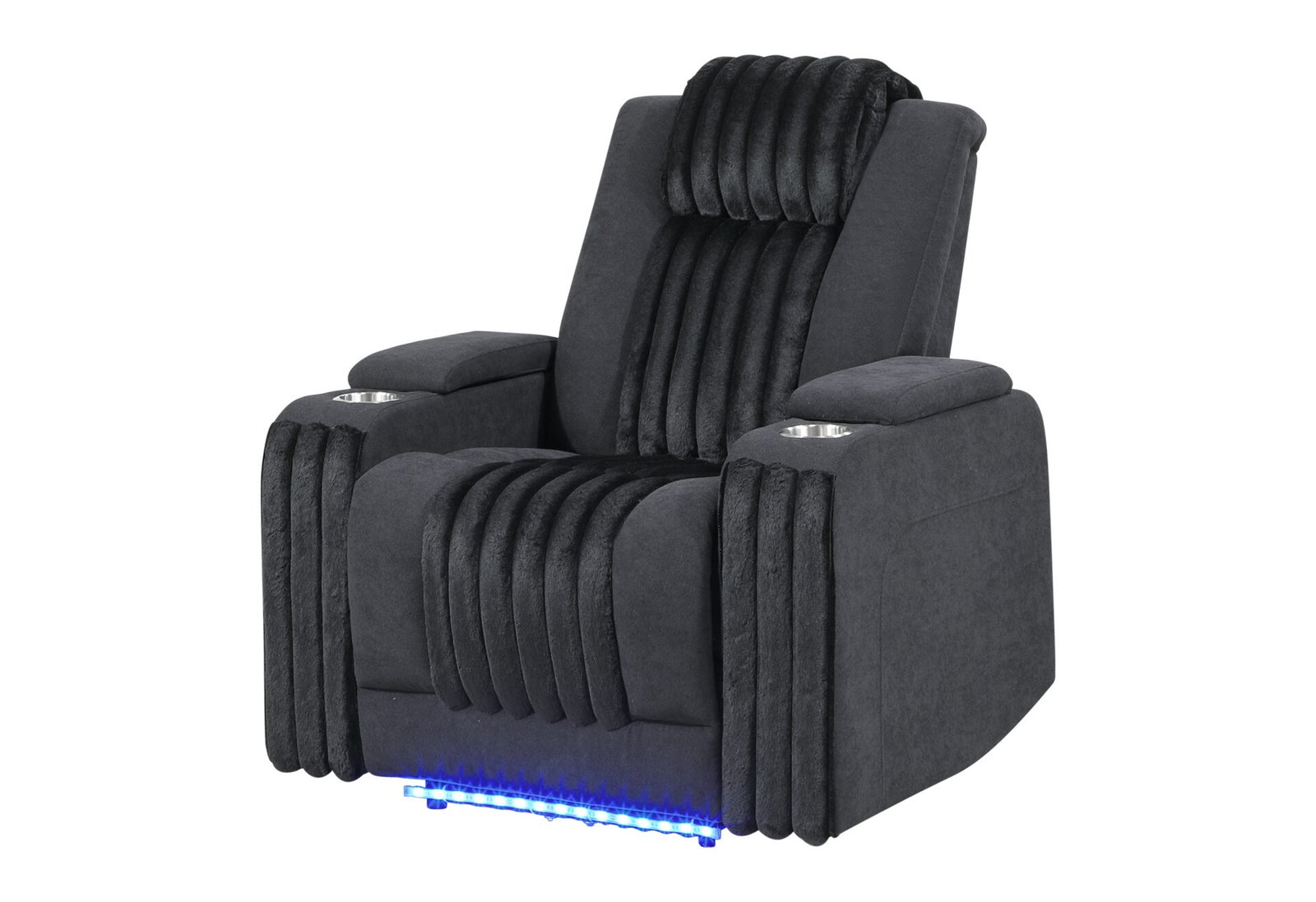 U8000 BLACK POWER RECLINER W/ POWER HEADREST & LED LIGHT