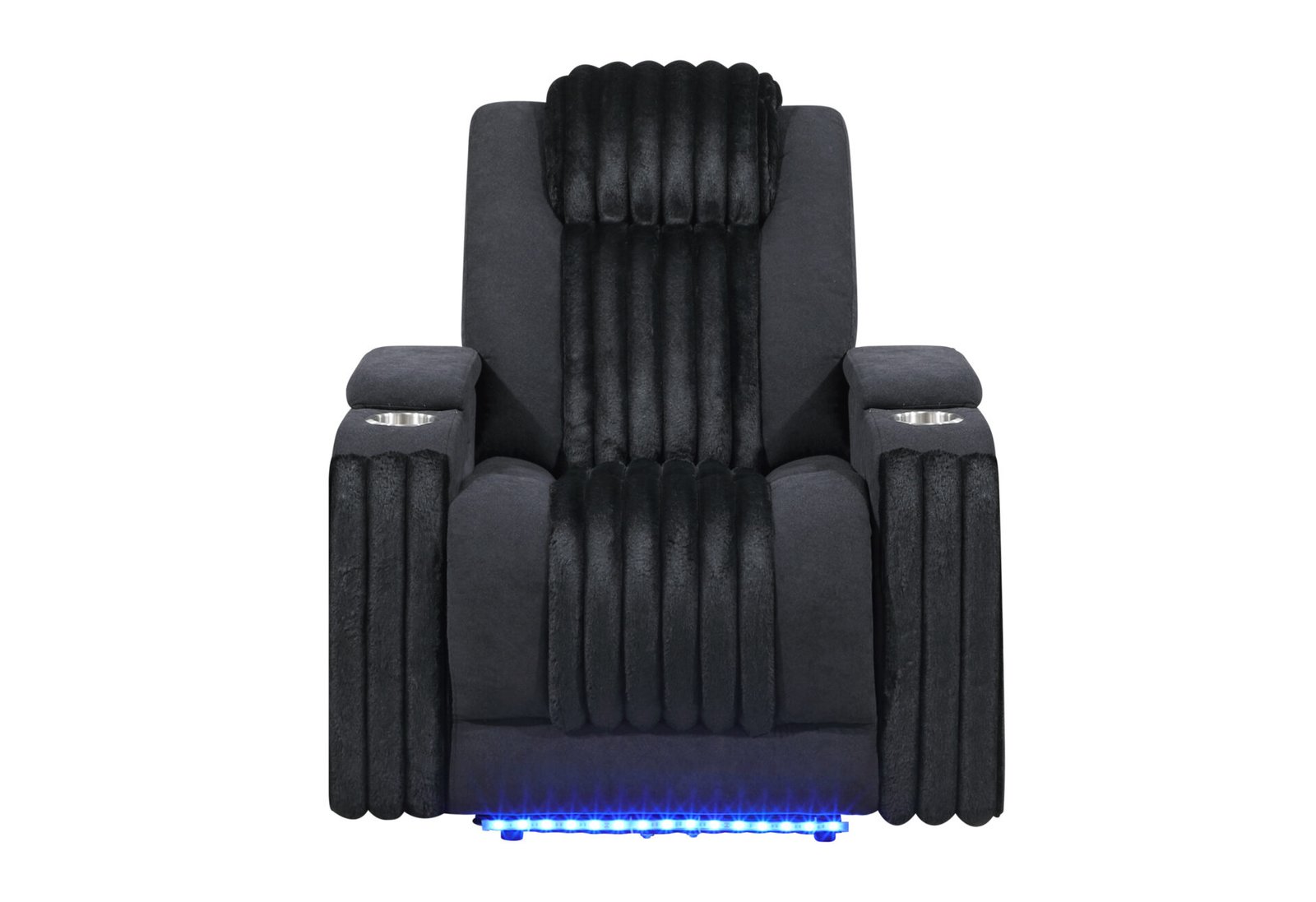 U8000 BLACK POWER RECLINER W/ POWER HEADREST & LED LIGHT